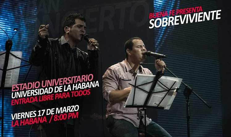 Gran concierto de Buena Fe en estadio universitario de La Habana