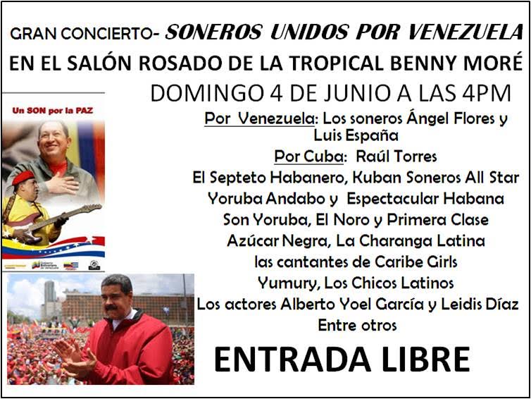 Próximo domingo en La Habana se celebrará “Gran Concierto por Venezuela”